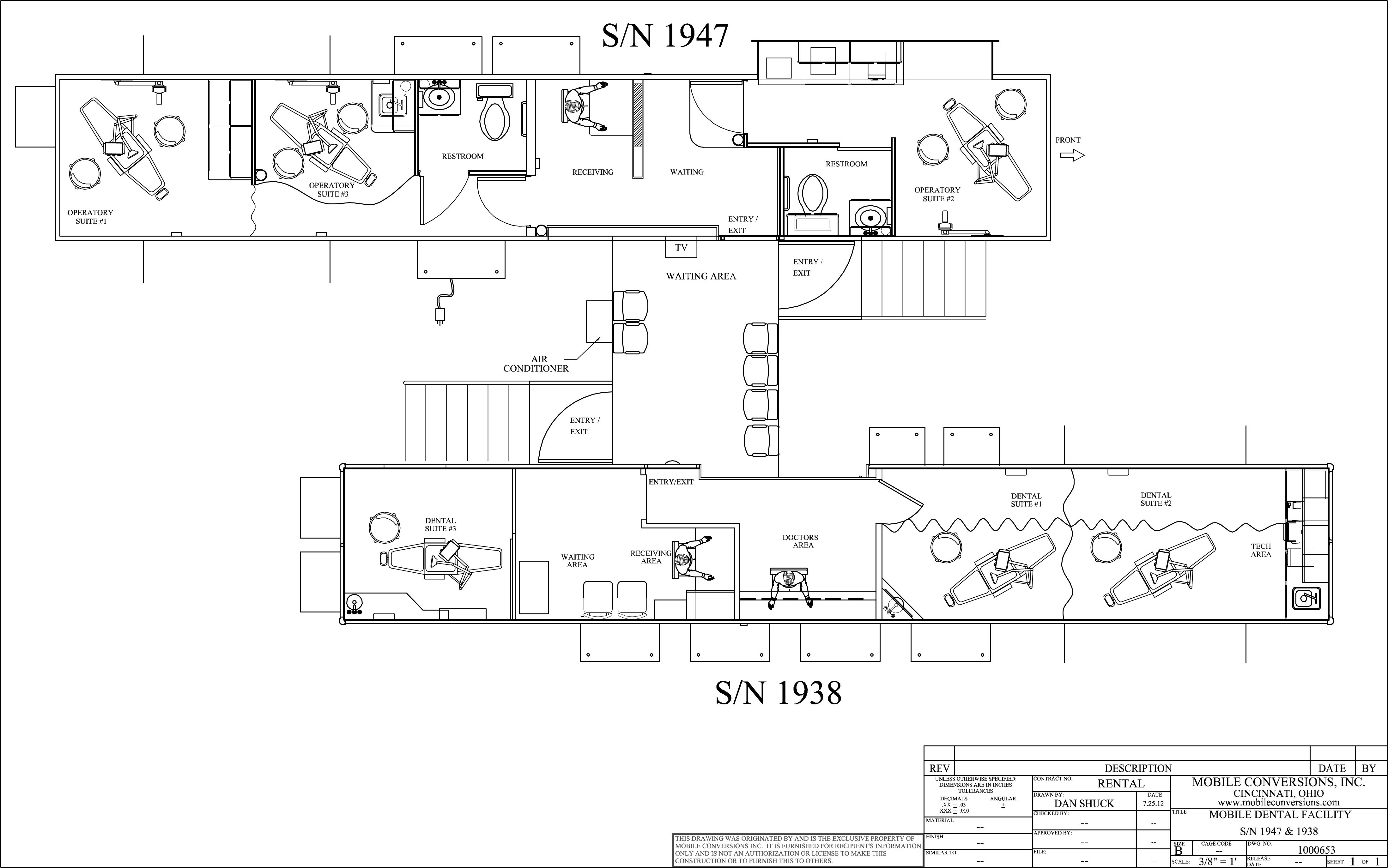 dental mobile clinic plan floor van ergonomic drawing vans larger